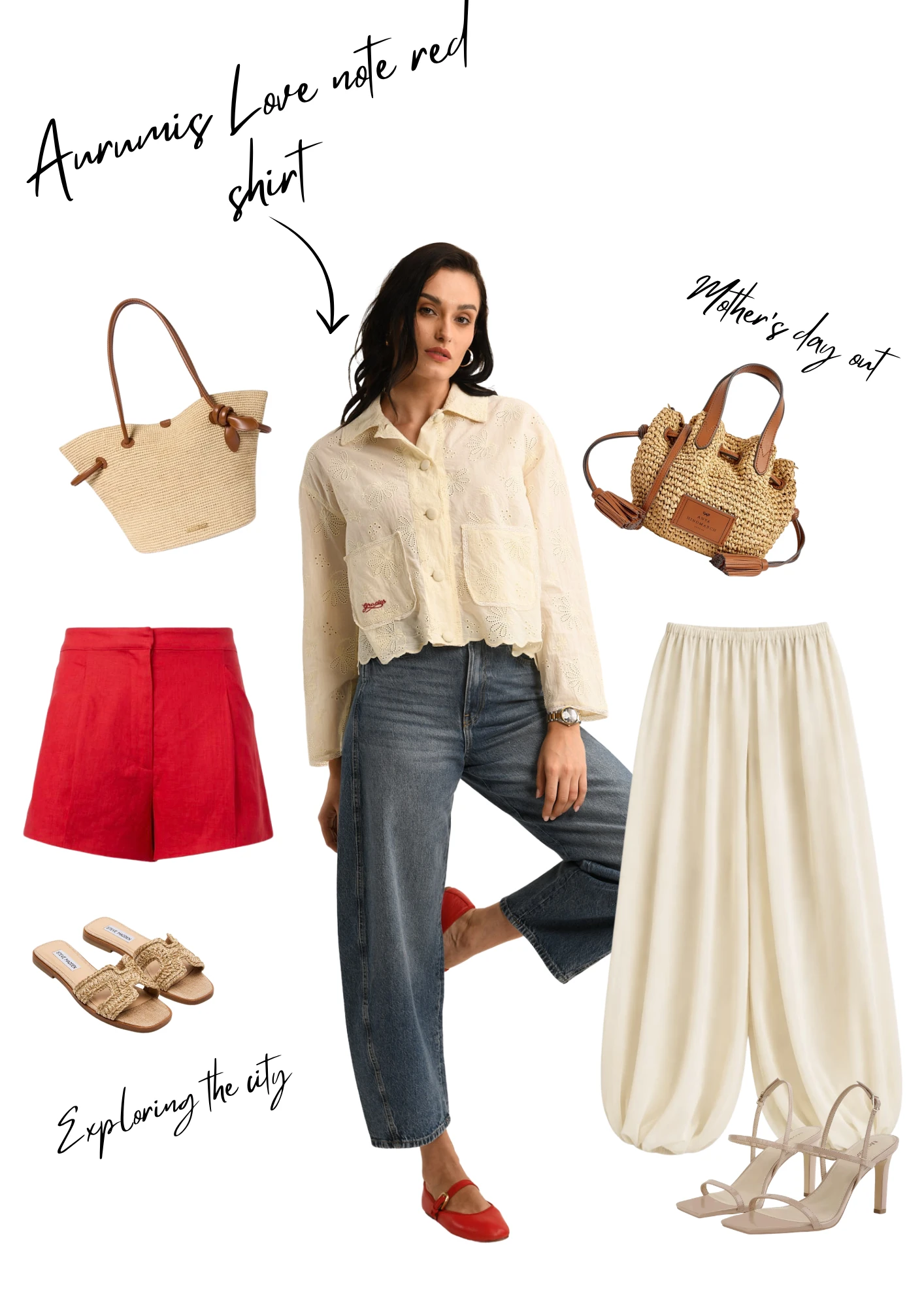 The Love Note Shirt styled for exploring the city and mother's day out
